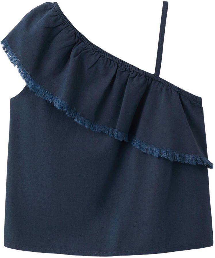 Mango Kids one shoulder top donkerblauw - Foto 2