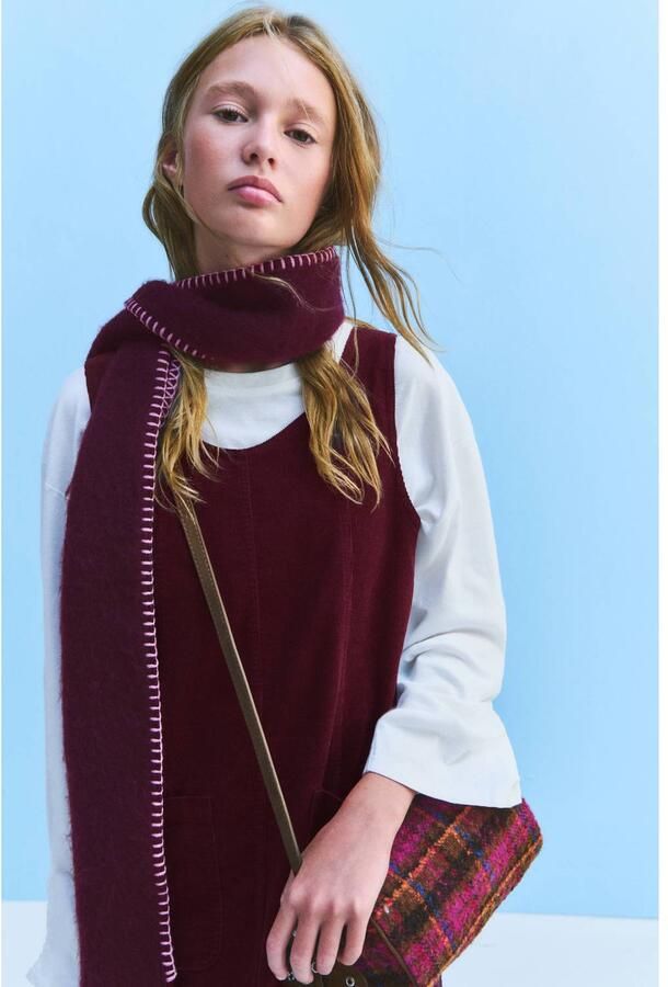 Mango Kids overgooier met corduroy details donkerrood