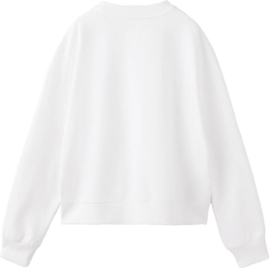 Mango Kids oversized sweater met borduursels naturel wit Ecru Printopdruk - Foto 2