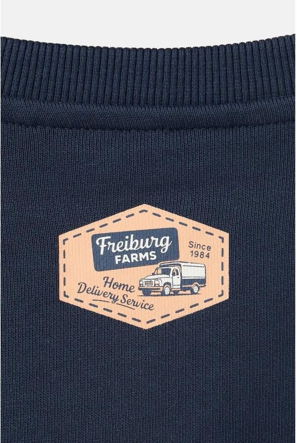 Mango Kids oversized sweater met tekst marine Blauw Printopdruk - Foto 2
