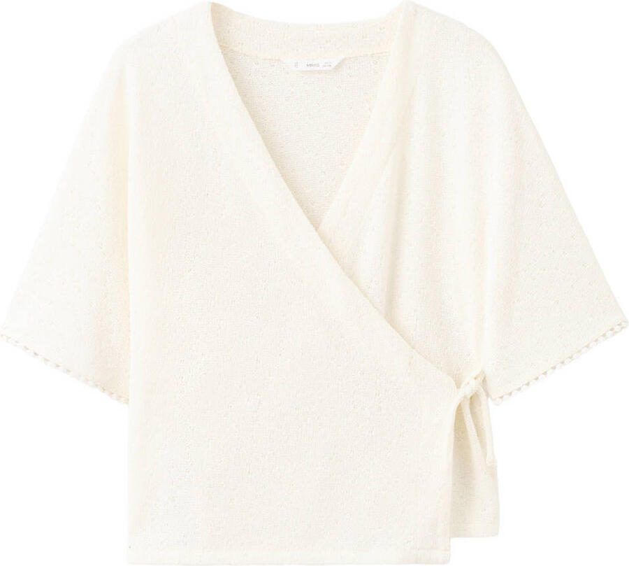 Mango Kids overslagtop beige gebreid