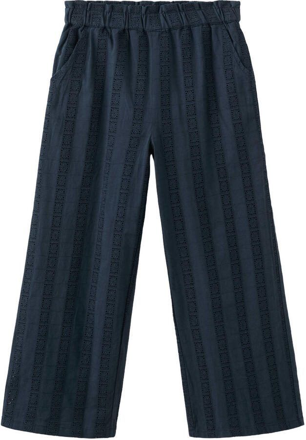 Mango Kids pantalon donkerblauw broderie - Foto 2