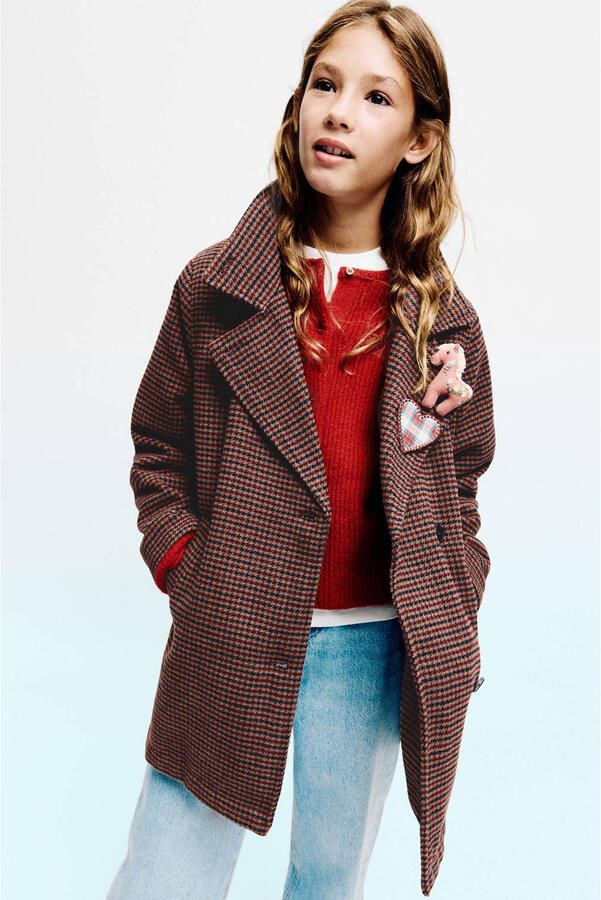 Mango Kids pied-de-poule manteljas bruin