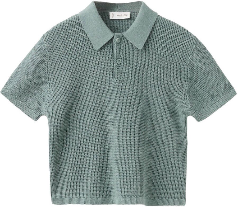 Mango Kids polo groen grof gebreid