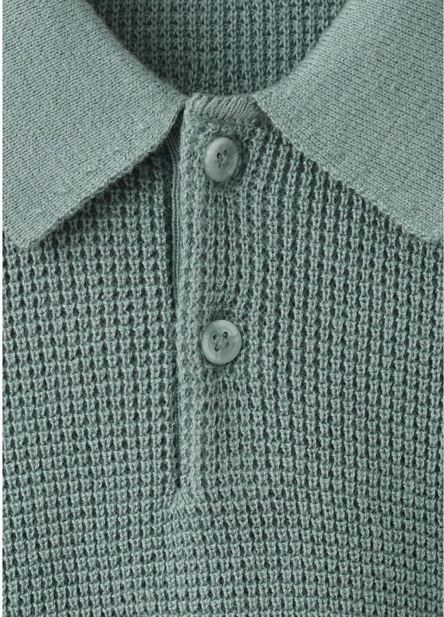 Mango Kids polo groen grof gebreid - Foto 2