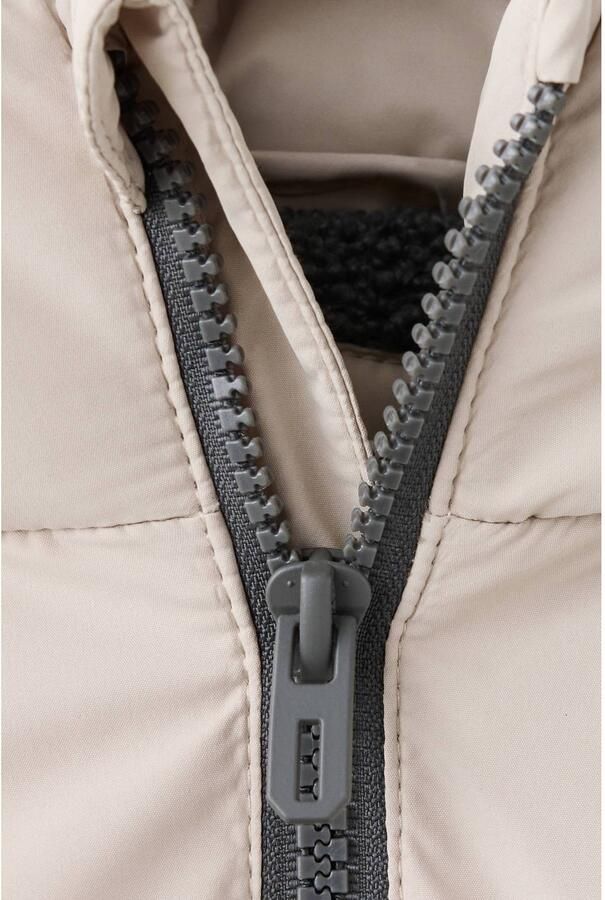 Mango Kids pufferjas lichtbeige Jongens Polyester Capuchon Effen - Foto 2