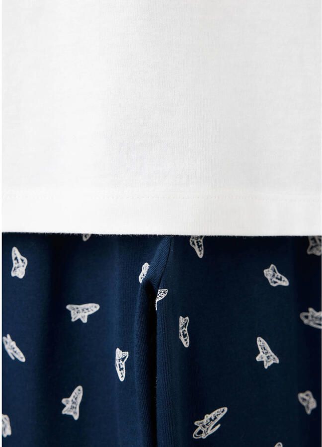 Mango Kids pyjama met backprint donkerblauw wit - Foto 2