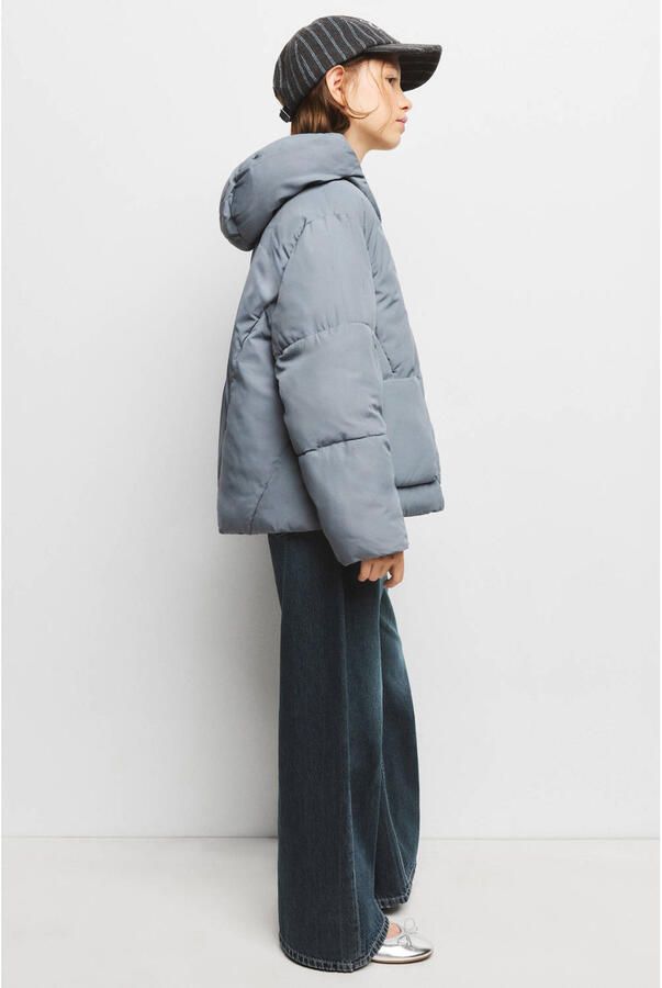 Mango Kids quilted winterjas blauw