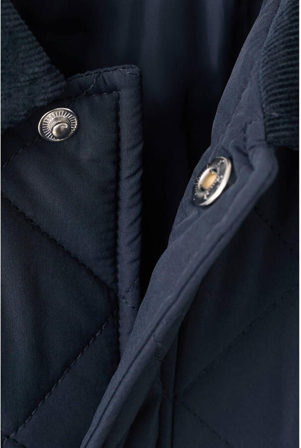 Mango Kids quilted winterjas marineblauw - Foto 3