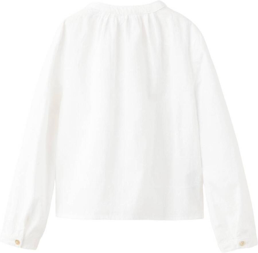 Mango Kids rechtvallende blouse met borduursels wit Meisjes Katoen Ronde hals - Foto 2