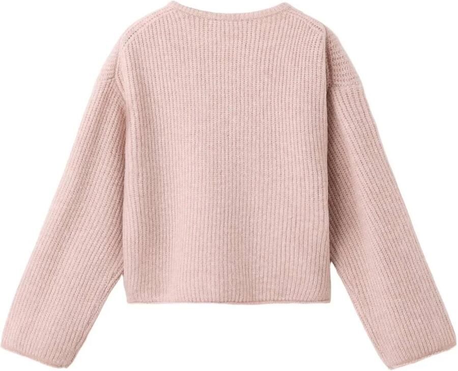 Mango Kids rechtvallende gebreide trui roze - Foto 2