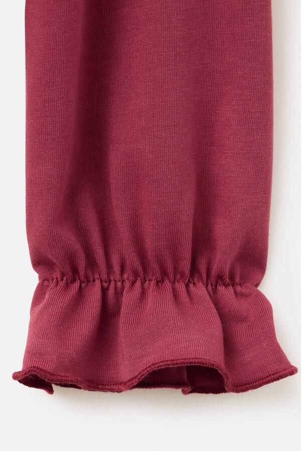 Mango Kids rechtvallende longsleeve met ruches fuchsiaroze - Foto 2