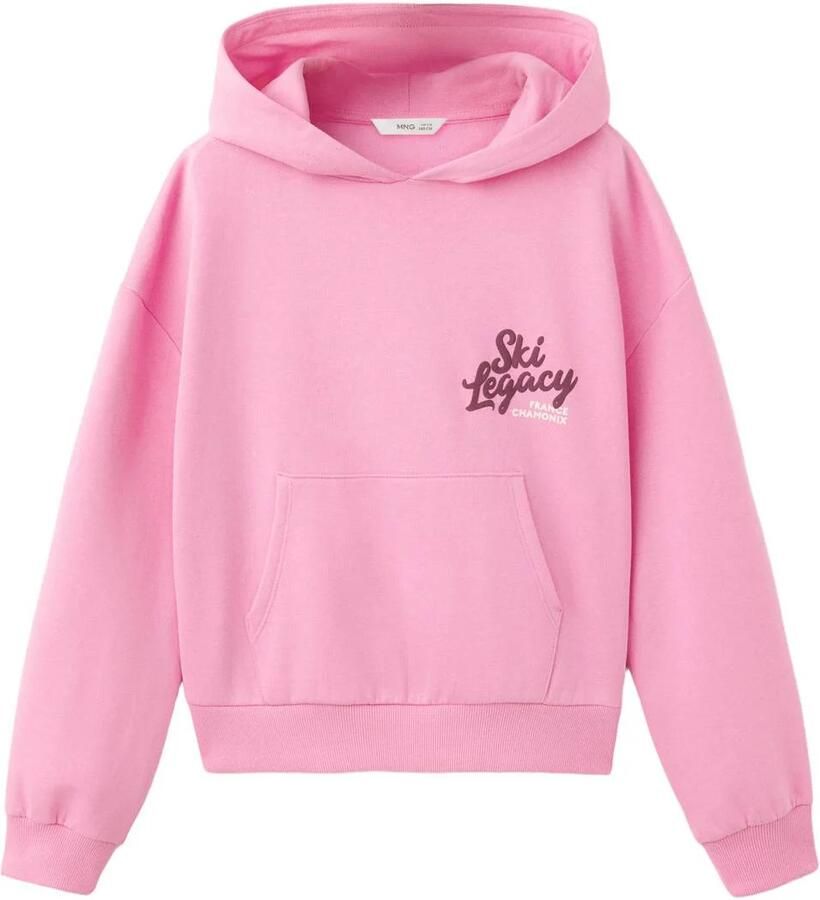 Mango Kids rechtvallende sweater met backprint roze