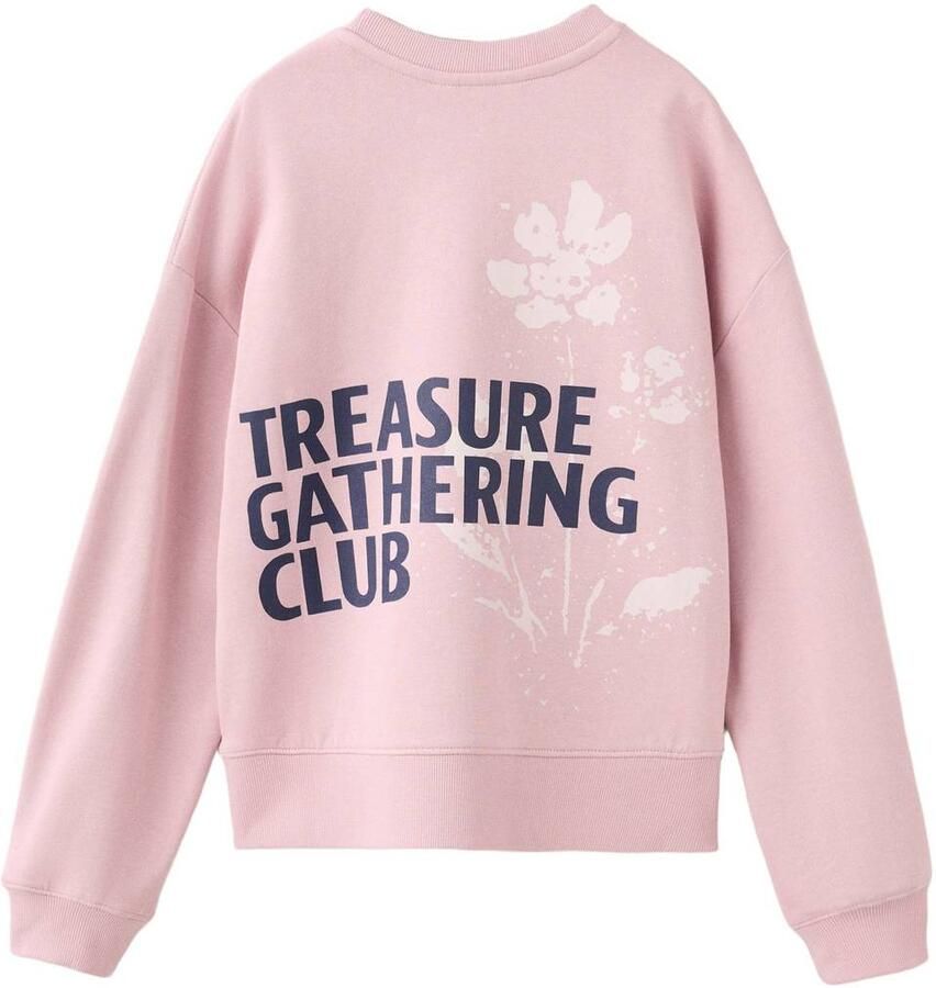 Mango Kids rechtvallende sweater met backprint roze - Foto 2