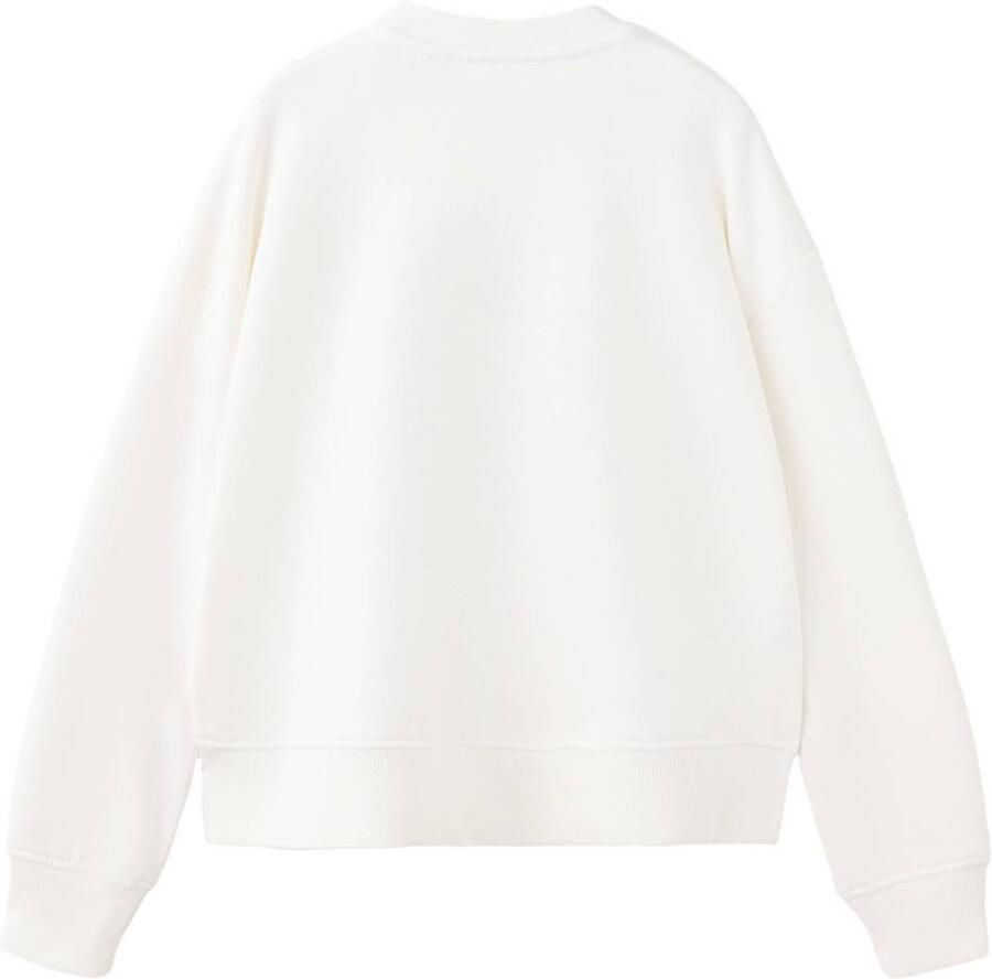 Mango Kids rechtvallende sweater met print naturel wit - Foto 2