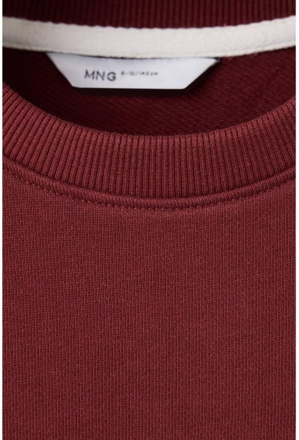 Mango Kids rechtvallende sweater met tekst donkerrood Tekst - Foto 3