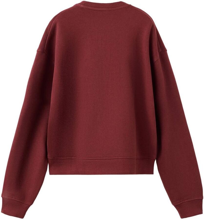 Mango Kids rechtvallende sweater met tekst donkerrood Tekst - Foto 2