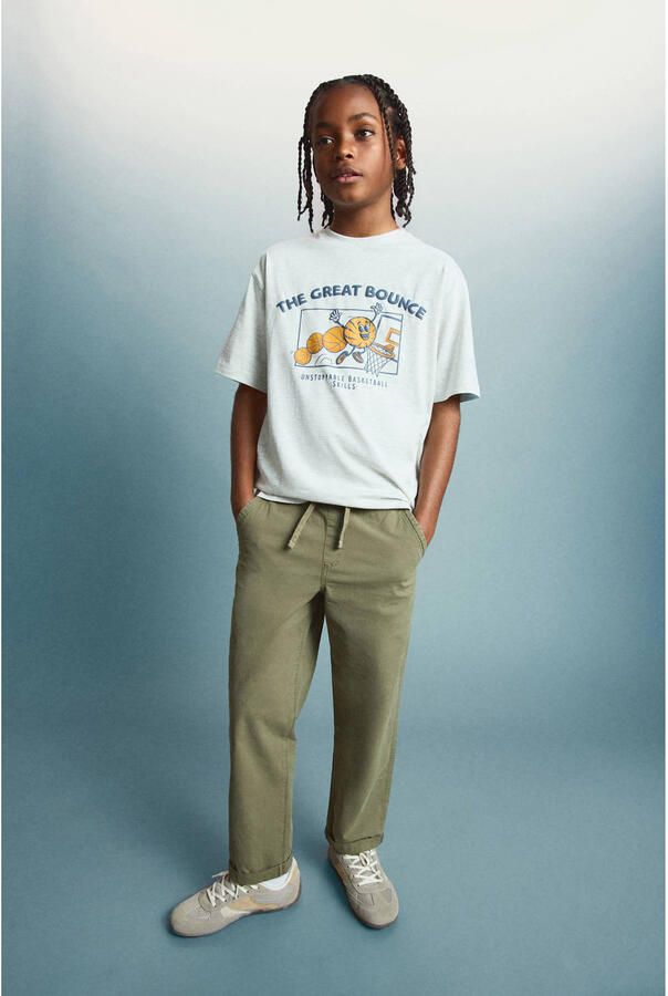 Mango Kids regular casual broek kaki
