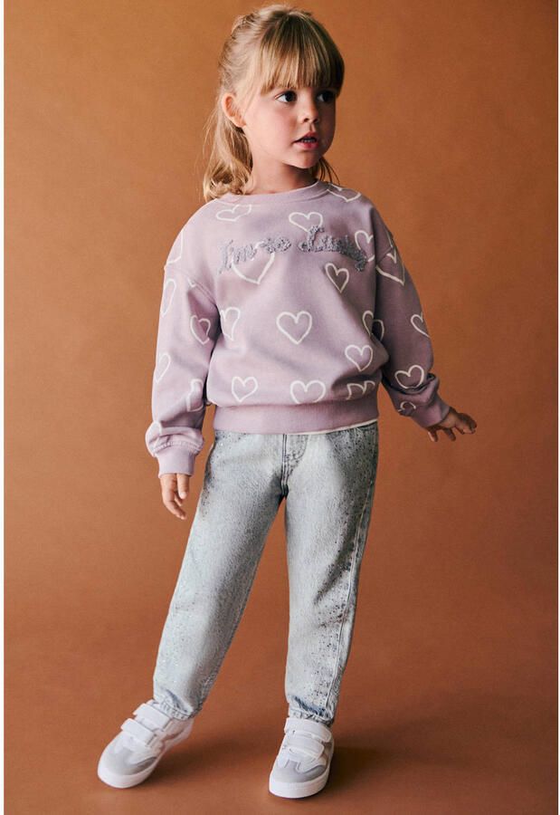 Mango Kids regular fit jeans met strass-steentjes grijs