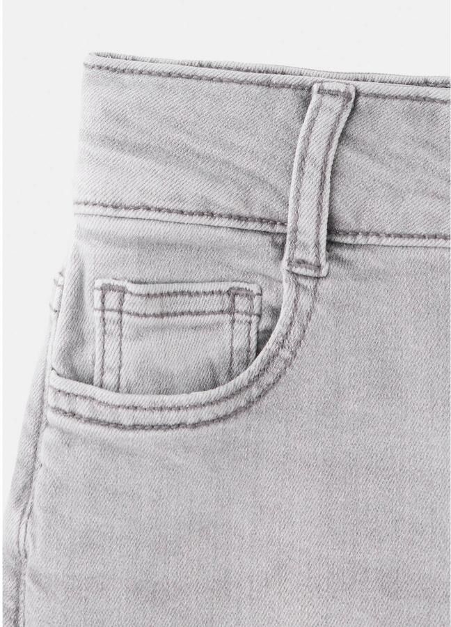 Mango Kids regular waist flared jeans met split grijs - Foto 2