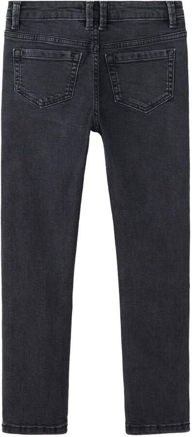 Mango Kids regular waist slim fit jeans met studs grijs - Foto 3
