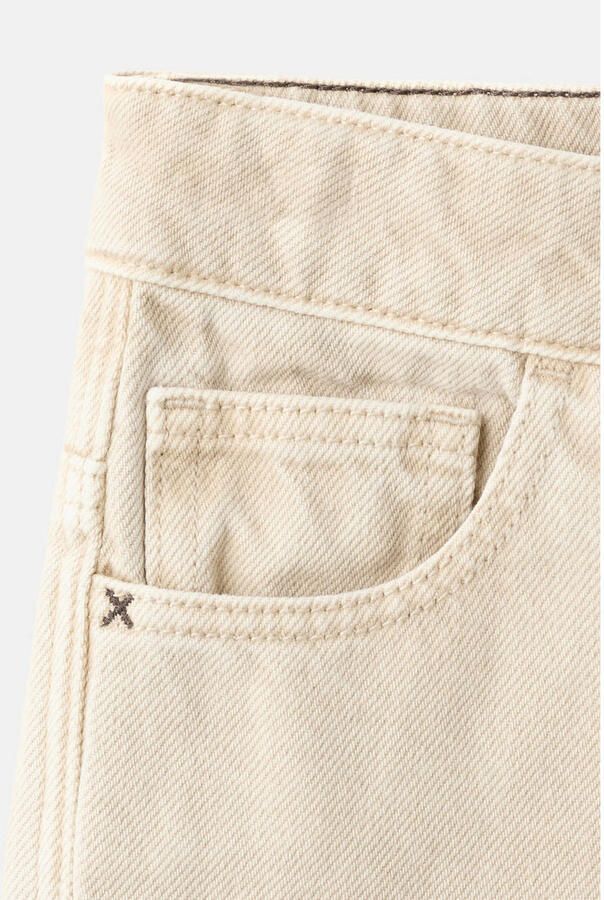 Mango Kids regular waist straight leg jeans beige