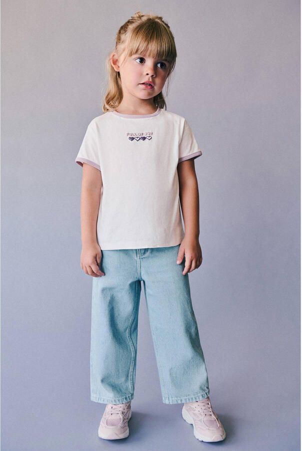 Mango Kids regular waist straight leg jeans lichtblauw