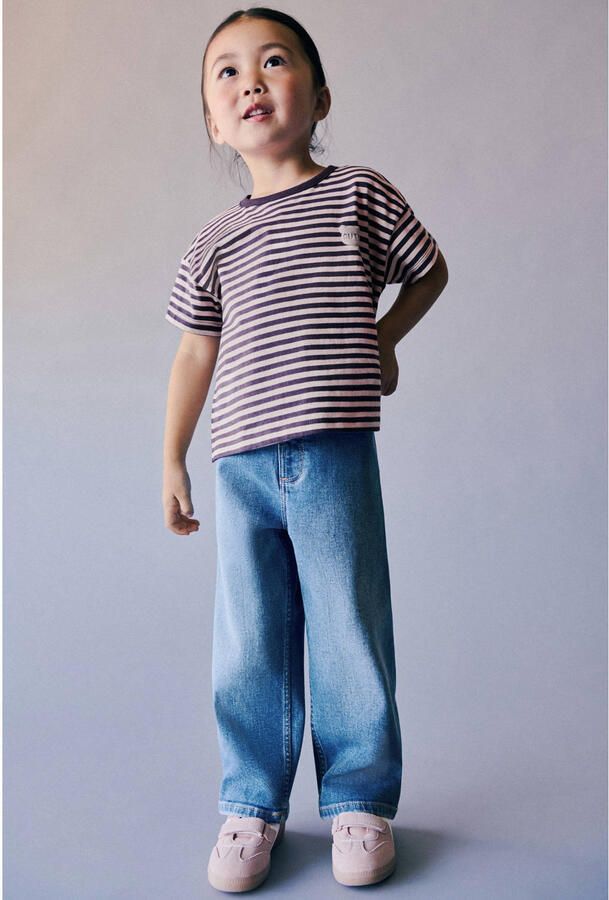 Mango Kids regular waist straight leg jeans lichtblauw