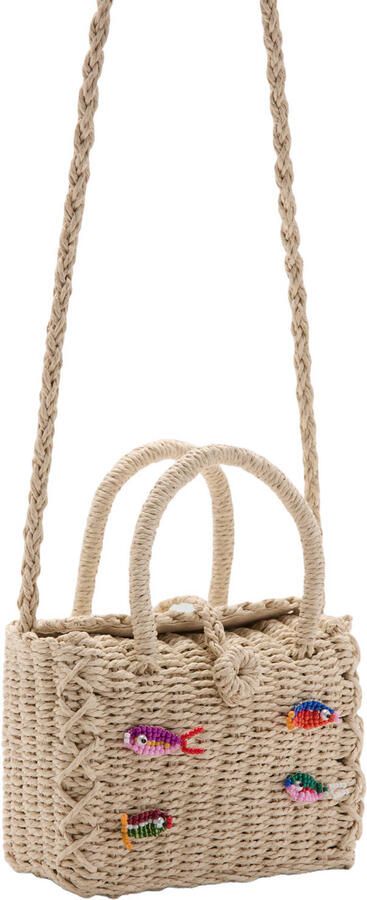 Mango Kids rieten handtas beige - Foto 3
