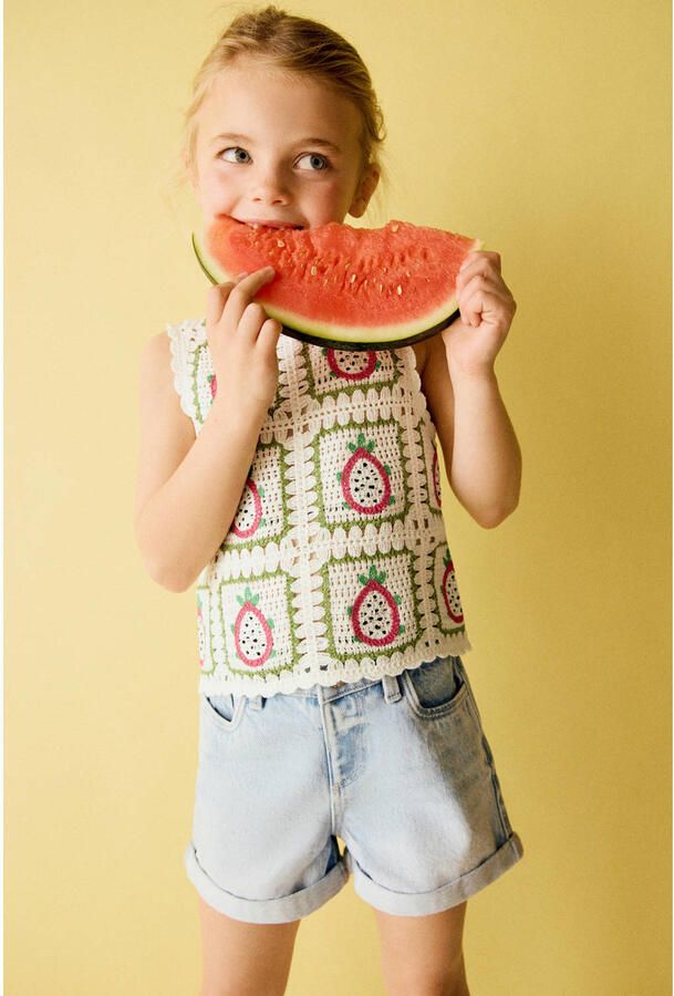 Mango Kids short light blue denim - Foto 3