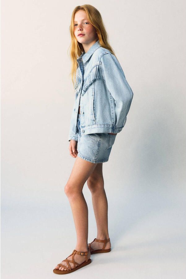 Mango Kids short light blue denim