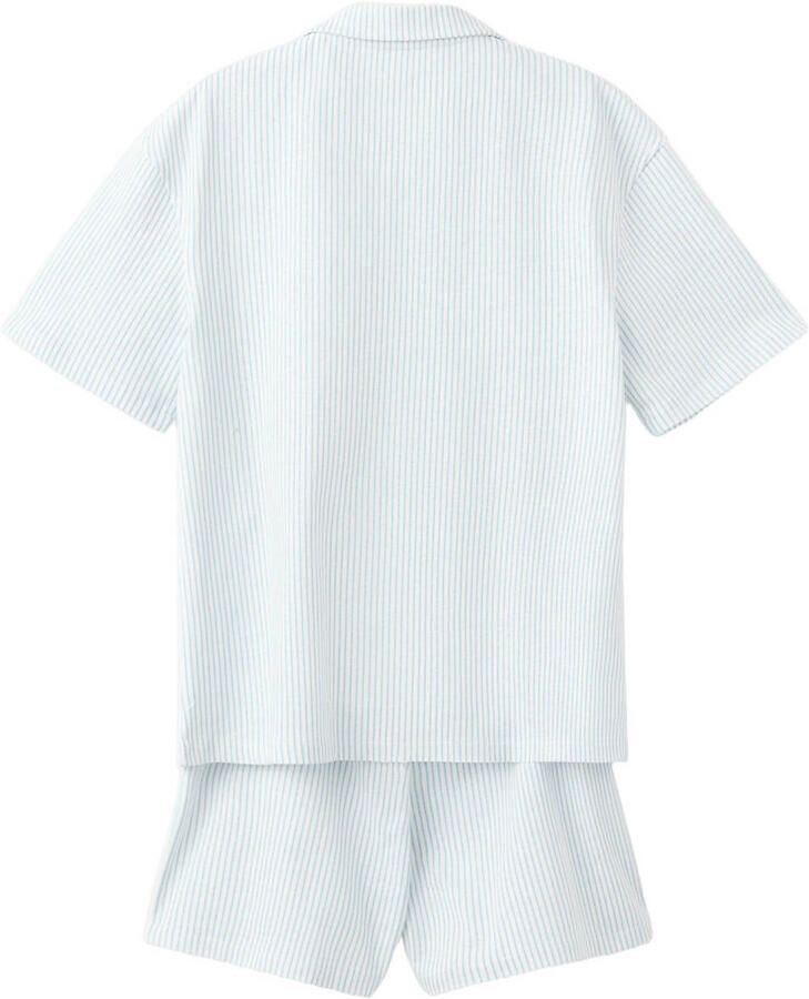Mango Kids shortama blauw wit - Foto 2