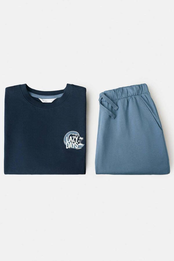 Mango Kids shortama donkerblauw - Foto 3