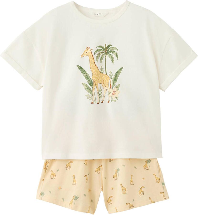 go Kids shortama ecru lichtgeel