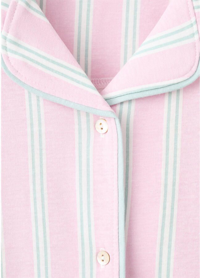 Mango Kids shortama gestreept roze groen - Foto 2