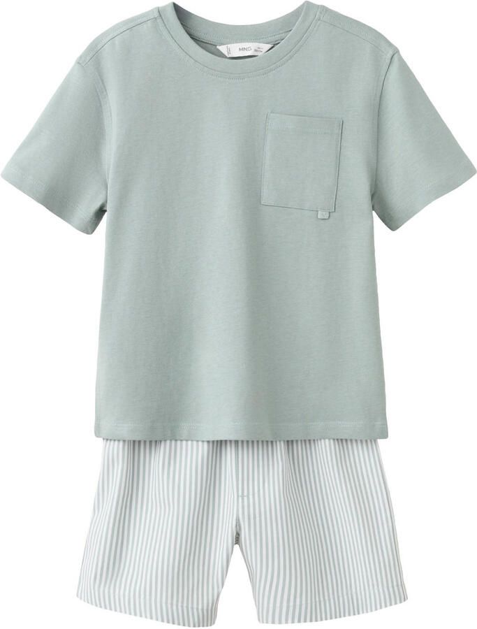 Mango Kids shortama groen wit - Foto 2