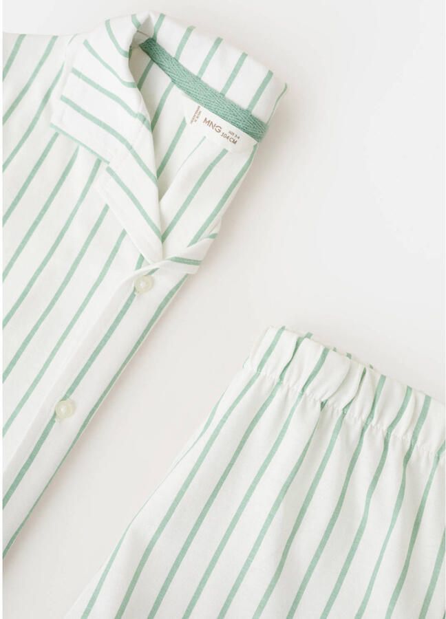 Mango Kids shortama groen wit - Foto 2