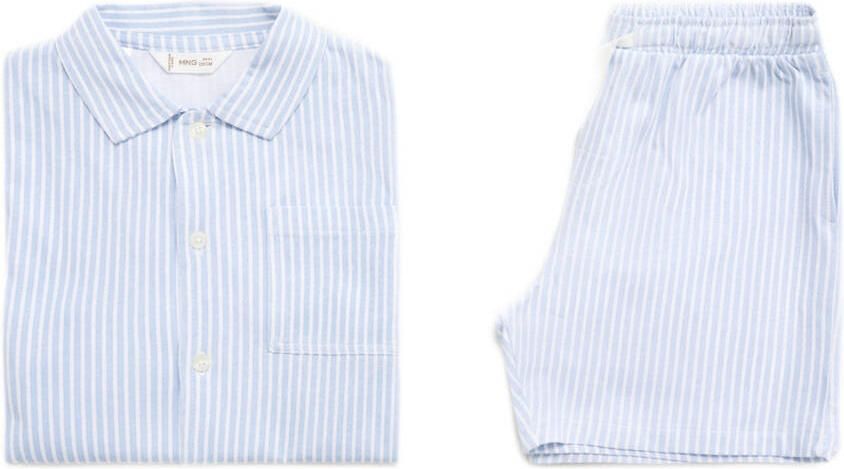 Mango Kids shortama lichtblauw wit - Foto 3