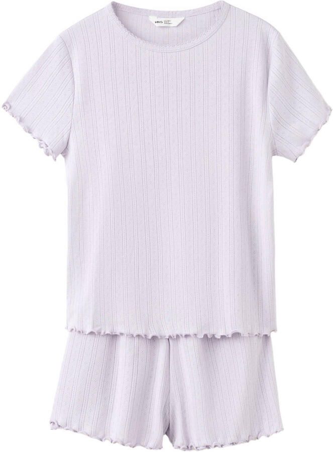Mango Kids shortama lila fijn gebreid