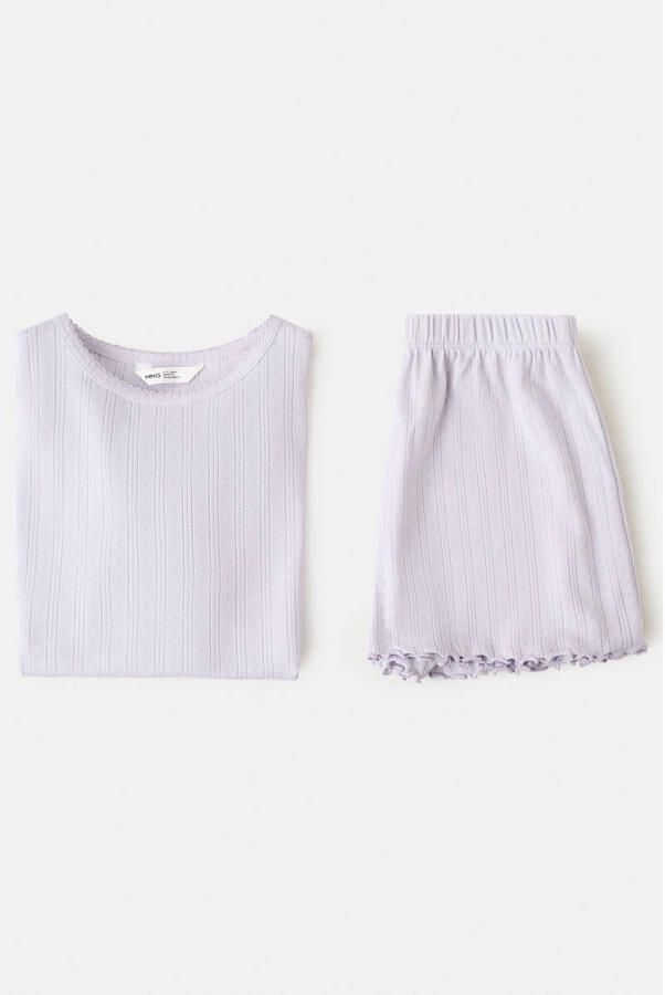 Mango Kids shortama lila fijn gebreid - Foto 3
