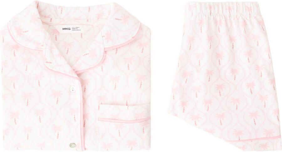 Mango Kids shortama met all over print lichtroze - Foto 3
