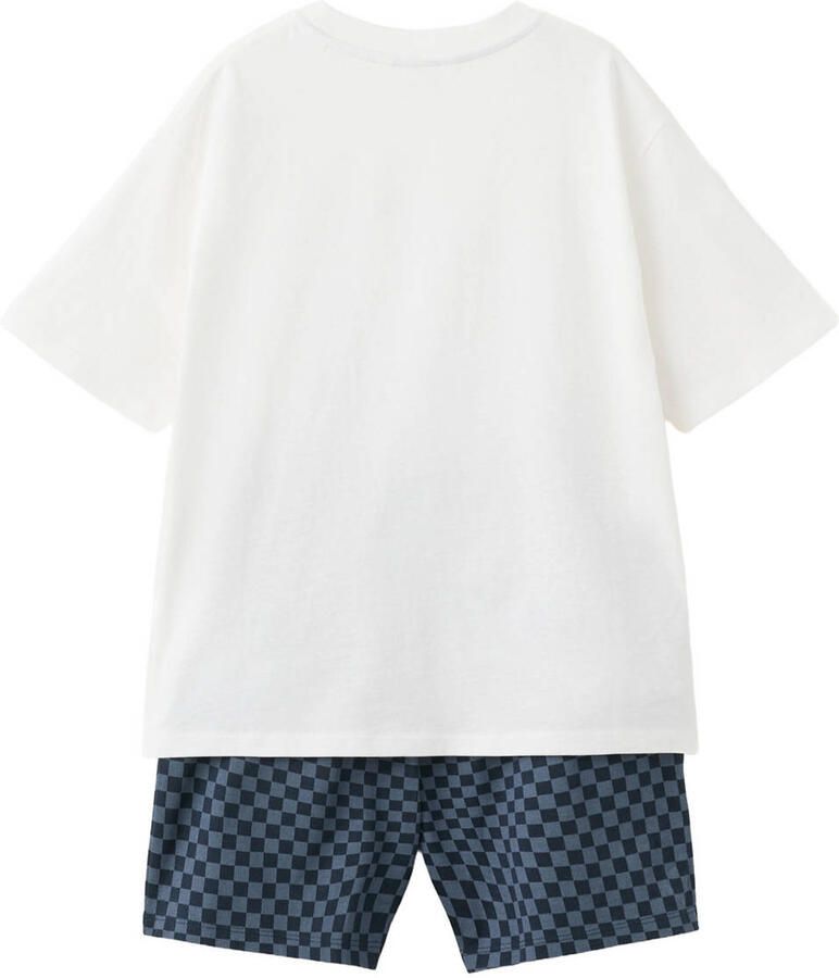 Mango Kids shortama wit blauw