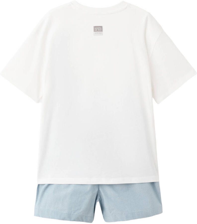 Mango Kids shortama wit blauw