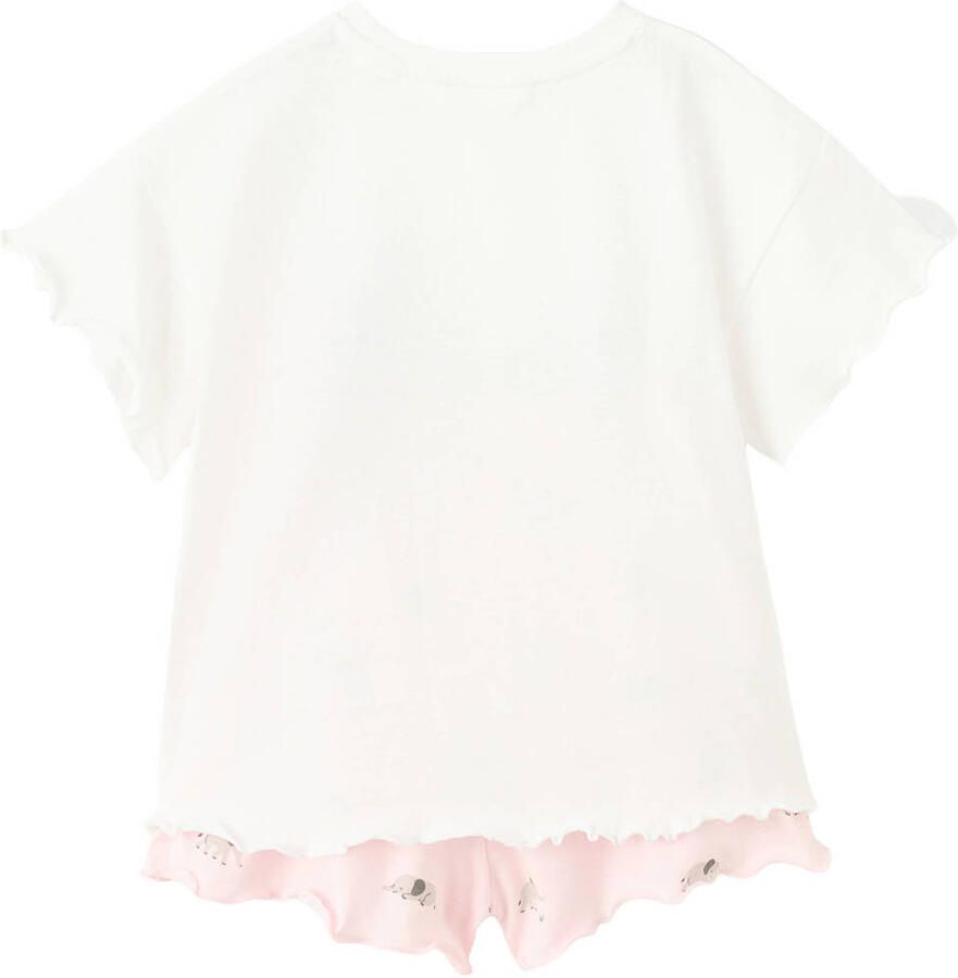 Mango Kids shortama wit lichtroze - Foto 2