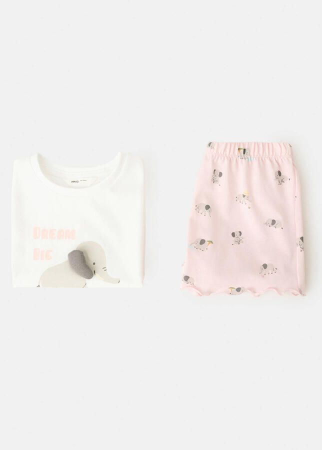 Mango Kids shortama wit lichtroze - Foto 3