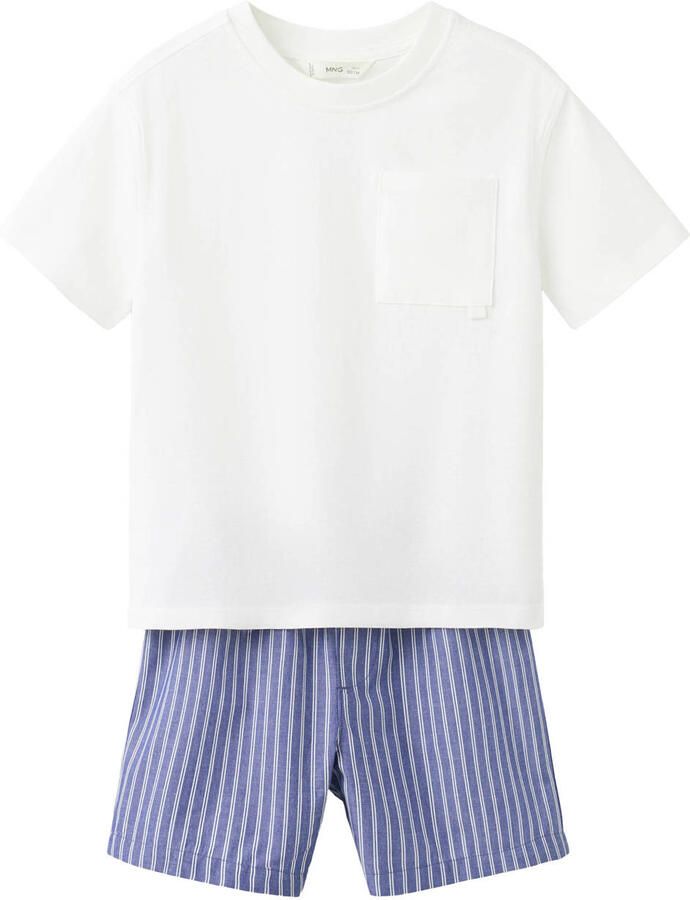 Mango Kids shortama wit paars