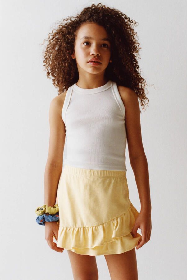 Mango Kids skort lichtgeel