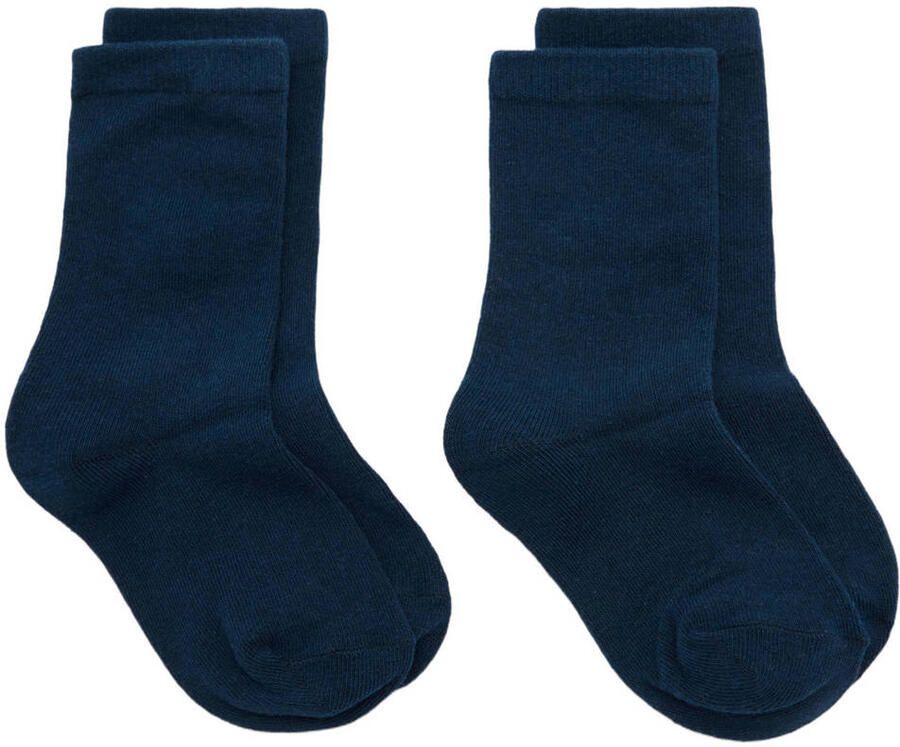 Mango Kids sokken marineblauw (set van 2)