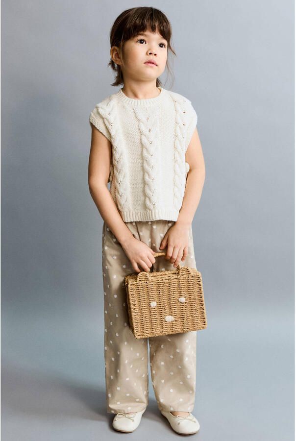 Mango Kids spencer ecru met kabels