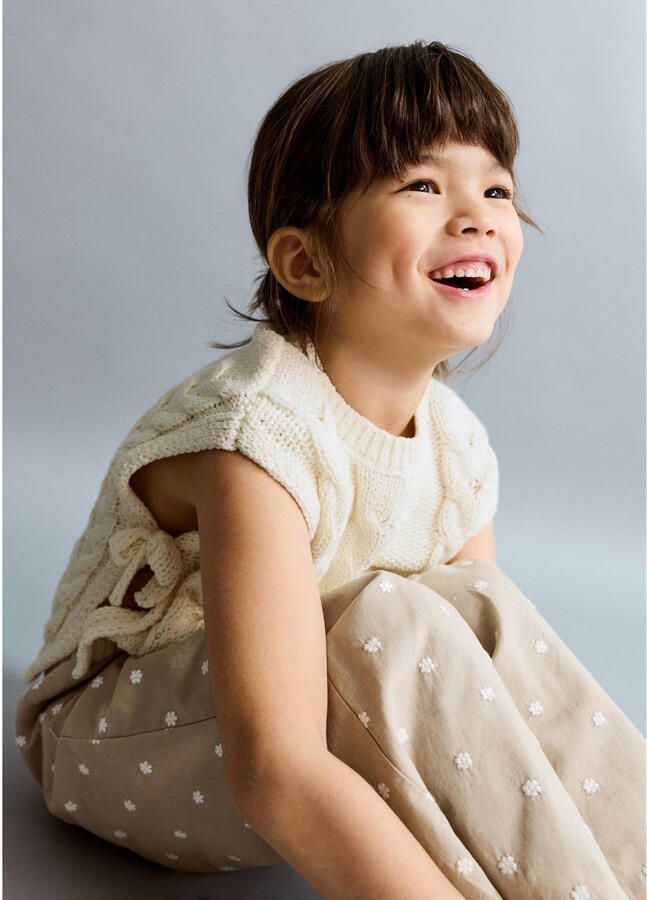 Mango Kids spencer ecru met kabels - Foto 3